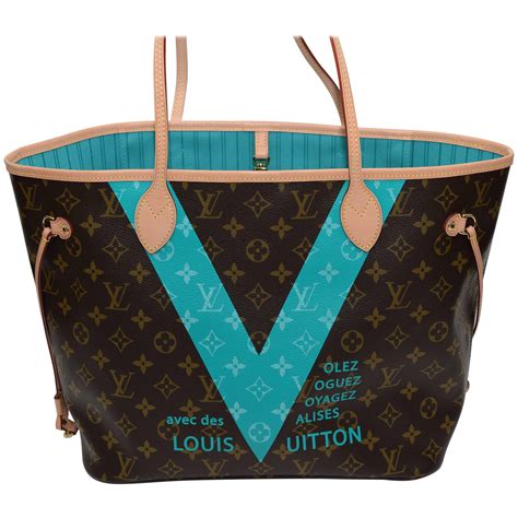 louis vuitton turquoise v bag